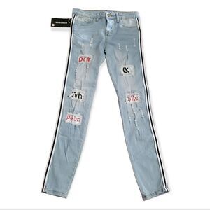 HUNGSON Boyfriend Skinny Jeans Fit Ripped Destroyed Distressed Stretch Slim